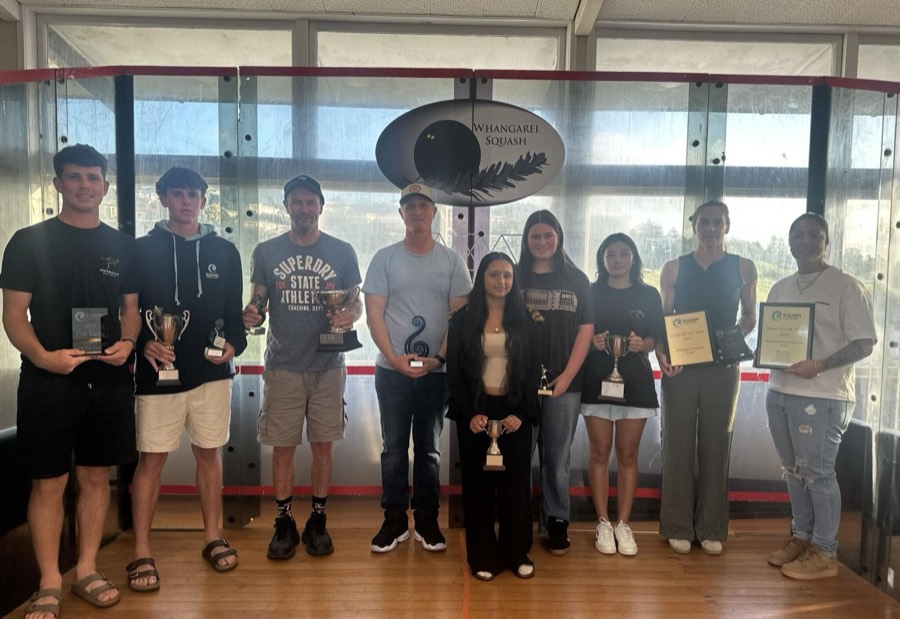 Club members with their Squash Northland awards